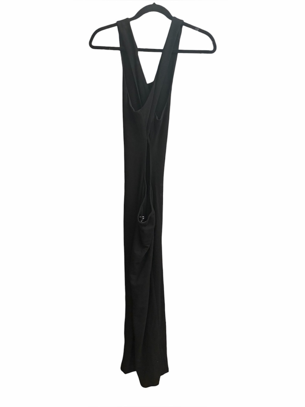 Lioness Black Ribbed Bodycon Midi Dress | Low Back Crisscross - Picture 2 of 7